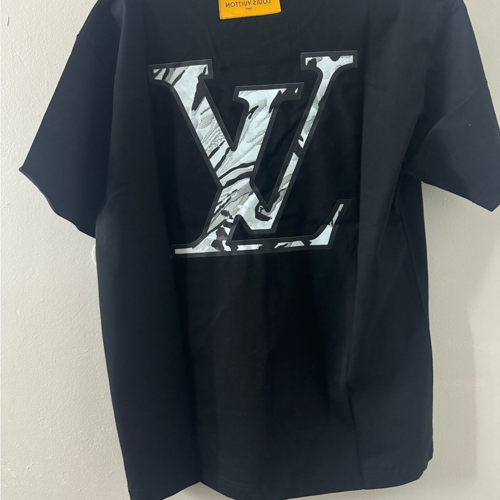Black T-Shirt with Marble Logo